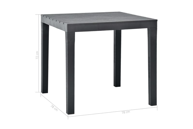 Puutarhapöytä antrasiitti 78x78x72 cm muovi - Antrasiitti - Puutarhakalusteet - Terassipöydät - Ruokapöytä terassille