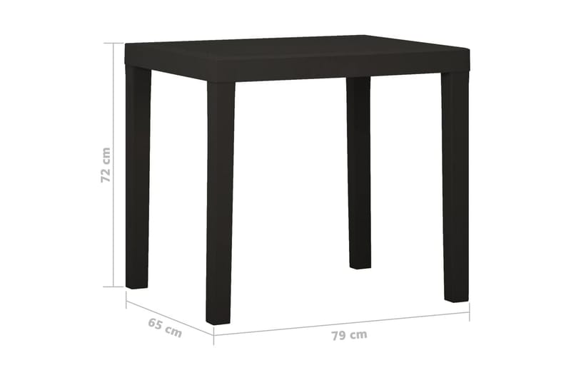 Puutarhapöytä antrasiitti 79x65x72 cm muovi - Antrasiitti - Puutarhakalusteet - Terassipöydät - Ruokapöytä terassille
