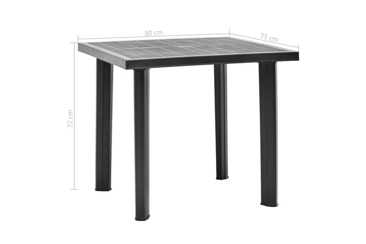 Puutarhapöytä antrasiitti 80x75x72 cm muovi - Antrasiitti - Ruokapöytä terassille