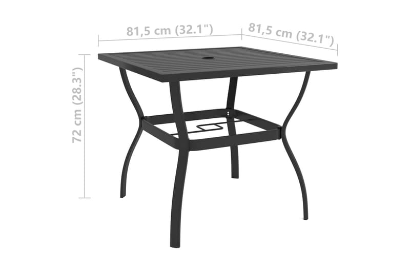 Puutarhapöytä antrasiitti 81,5x81,5x72 cm teräs - Antrasiitti - Puutarhakalusteet - Terassipöydät - Ruokapöytä terassille