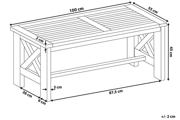 Puutarhapöytä Baltic 100 cm - Valkoinen - Ruokapöytä terassille