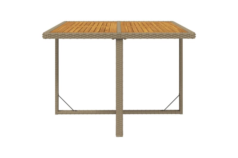 Puutarhapöytä beige 109x107x74 cm polyrottinki ja täyspuu - Beige - Puutarhakalusteet - Terassipöydät - Ruokapöytä terassille