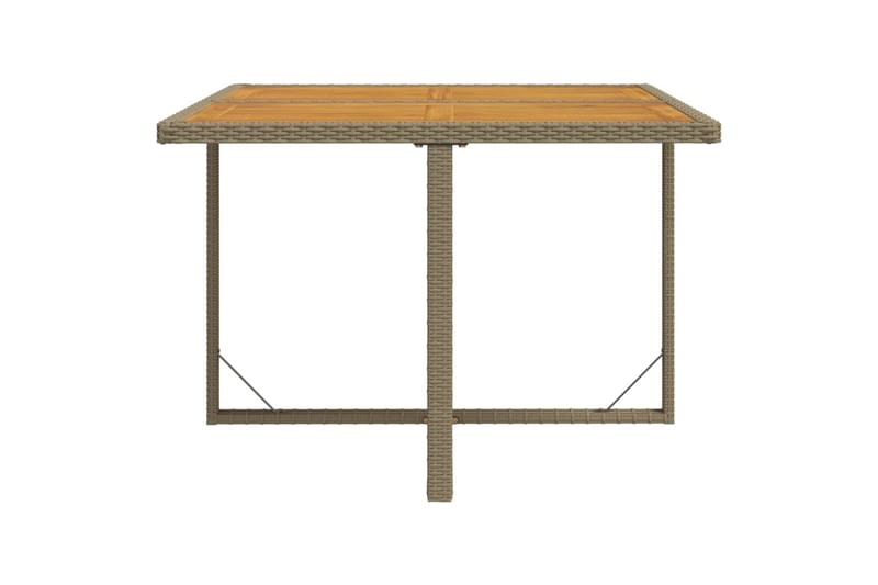 Puutarhapöytä beige 109x107x74 cm polyrottinki ja täyspuu - Beige - Puutarhakalusteet - Terassipöydät - Ruokapöytä terassille
