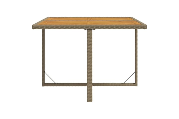 Puutarhapöytä beige 109x107x74 cm polyrottinki ja täyspuu - Beige - Ruokapöytä terassille