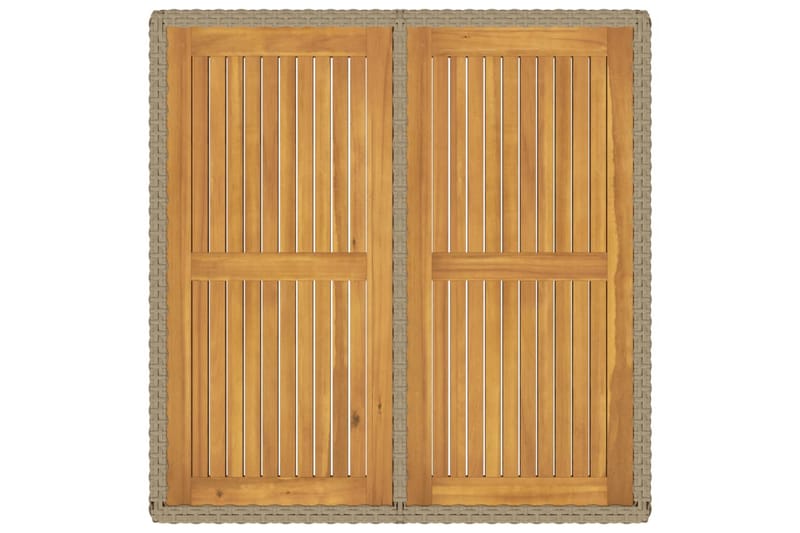 Puutarhapöytä beige 109x107x74 cm polyrottinki ja täyspuu - Beige - Puutarhakalusteet - Terassipöydät - Ruokapöytä terassille