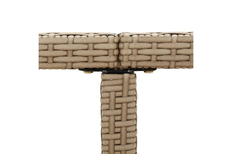 Puutarhapöytä beige 109x107x74 cm polyrottinki ja täyspuu - Beige - Puutarhakalusteet - Terassipöydät - Ruokapöytä terassille