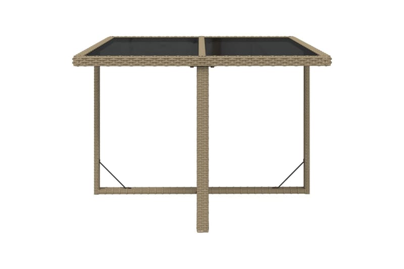 Puutarhapöytä beige 109x107x74 cm polyrottinki ja lasi - Beige - Puutarhakalusteet - Terassipöydät - Ruokapöytä terassille