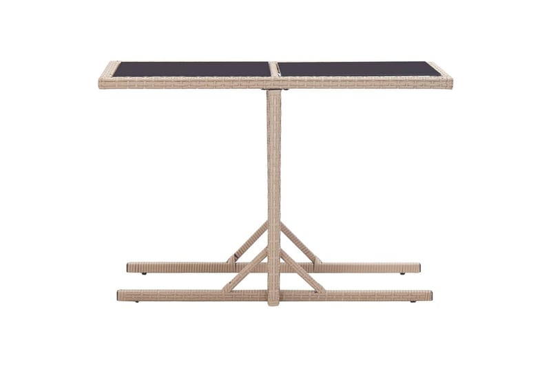 Puutarhapöytä beige 110x53x72 cm lasi ja polyrottinki - Puutarhakalusteet - Terassipöydät - Ruokapöytä terassille