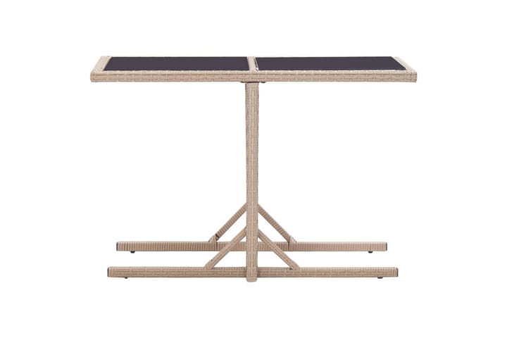 Puutarhapöytä beige 110x53x72 cm lasi ja polyrottinki - Ruokapöytä terassille