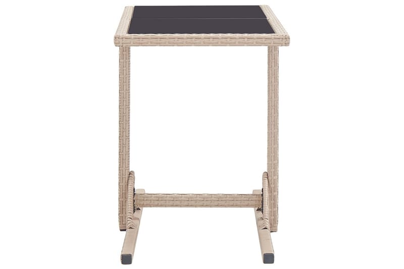 Puutarhapöytä beige 110x53x72 cm lasi ja polyrottinki - Puutarhakalusteet - Terassipöydät - Ruokapöytä terassille