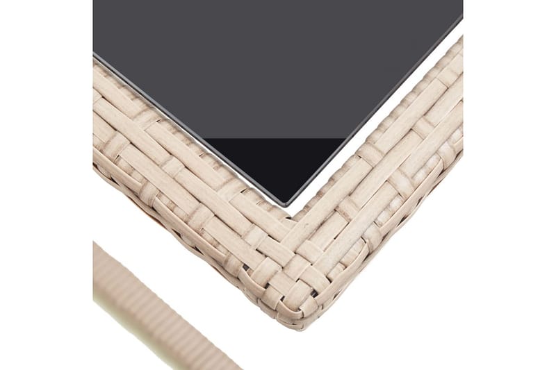 Puutarhapöytä beige 110x53x72 cm lasi ja polyrottinki - Puutarhakalusteet - Terassipöydät - Ruokapöytä terassille