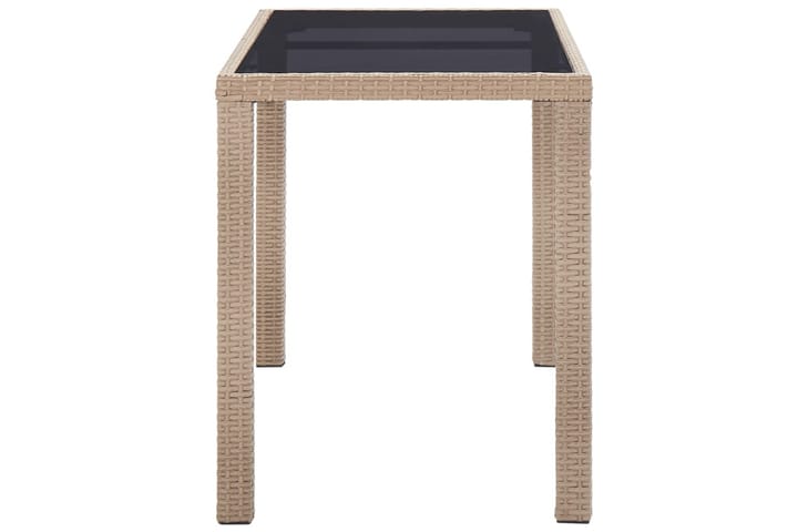 Puutarhapöytä beige 123x60x74 cm polyrottinki - Beige - Ruokapöytä terassille