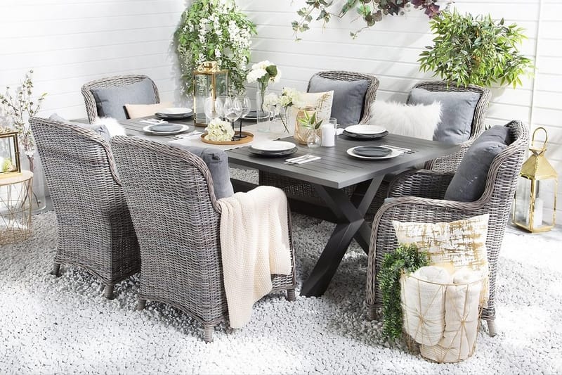 Puutarhapöytä Cascais 200 cm - Harmaa - Puutarhakalusteet - Terassipöydät - Ruokapöytä terassille