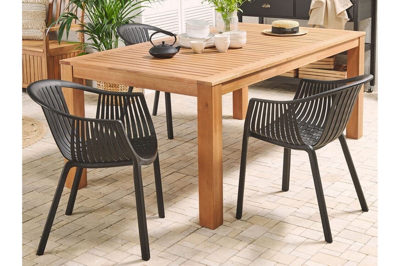 Puutarhapöytä Eukaliptus 190 x 105 cm MONSANO - Puu/Luonnonväri - Puutarhakalusteet - Terassipöydät - Ruokapöytä terassille