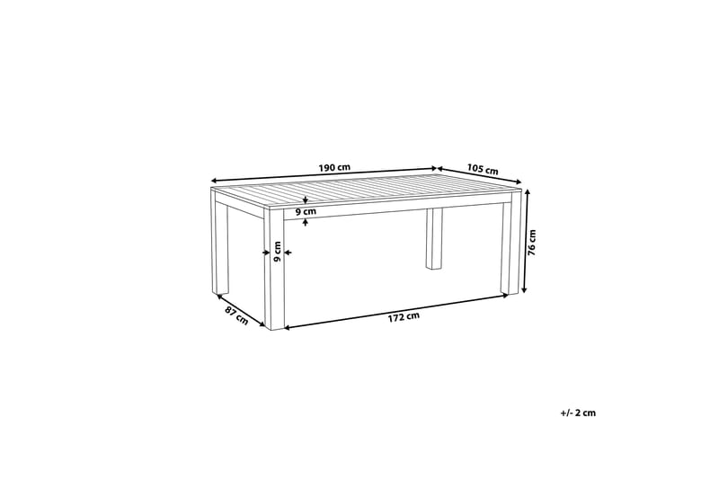 Puutarhapöytä Eukaliptus 190 x 105 cm MONSANO - Puu/Luonnonväri - Puutarhakalusteet - Terassipöydät - Ruokapöytä terassille