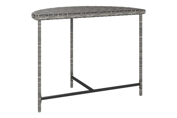 Puutarhapöytä harmaa 100x50x75 cm polyrottinki - Harmaa - Ruokapöytä terassille
