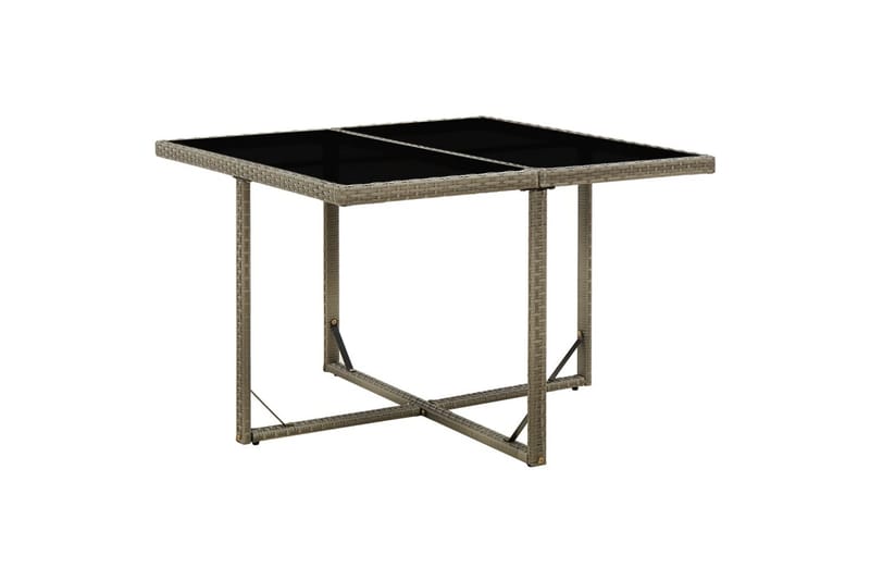 Puutarhapöytä harmaa 109x107x74 cm polyrottinki ja lasi - Harmaa - Puutarhakalusteet - Terassipöydät - Ruokapöytä terassille