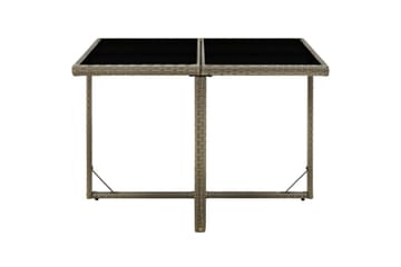 Puutarhapöytä harmaa 109x107x74 cm polyrottinki ja lasi - Harmaa - Puutarhakalusteet - Terassipöydät - Ruokapöytä terassille