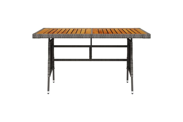 Puutarhapöytä harmaa 130x70x72 cm polyrottinki ja akaasiapuu - Harmaa - Ruokapöytä terassille