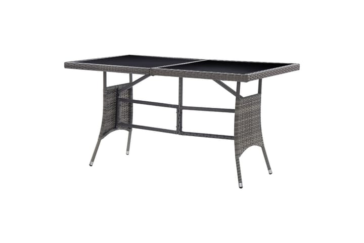 Puutarhapöytä harmaa 140x80x74 cm polyrottinki - Harmaa - Ruokapöytä terassille