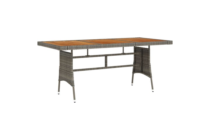 Puutarhapöytä harmaa 160x70x72 cm polyrottinki ja akaasiapuu - Harmaa - Ruokapöytä terassille