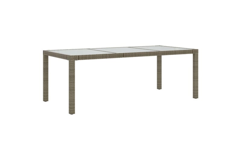Puutarhapöytä harmaa 190x90x75 cm karkaistu lasi/polyrottink - Harmaa - Puutarhakalusteet - Terassipöydät - Ruokapöytä terassille