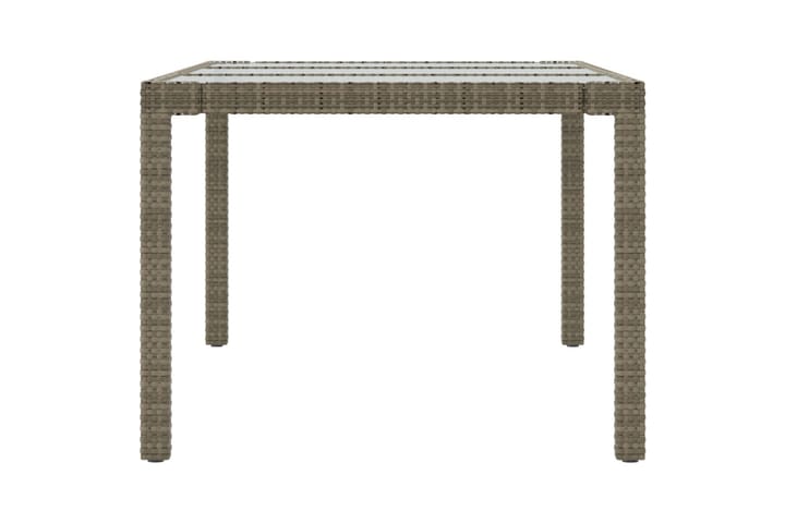 Puutarhapöytä harmaa 190x90x75 cm karkaistu lasi/polyrottink - Harmaa - Ruokapöytä terassille