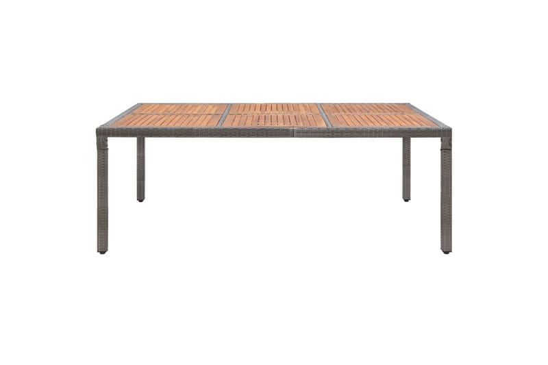 Puutarhapöytä harmaa 200x150x74 cm polyrottinki ja akaasiapu - Harmaa - Puutarhakalusteet - Terassipöydät - Ruokapöytä terassille