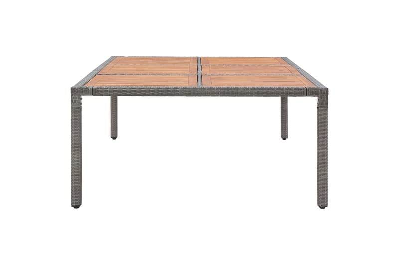 Puutarhapöytä harmaa 200x150x74 cm polyrottinki ja akaasiapu - Harmaa - Puutarhakalusteet - Terassipöydät - Ruokapöytä terassille