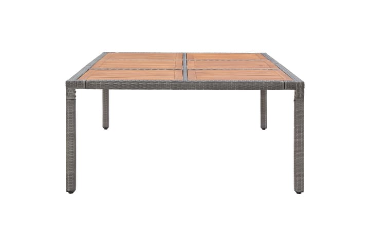 Puutarhapöytä harmaa 200x150x74 cm polyrottinki ja akaasiapu - Harmaa - Ruokapöytä terassille