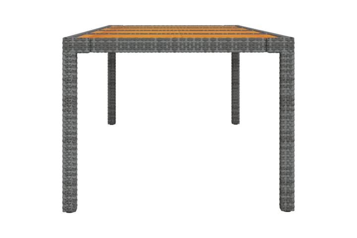 Puutarhapöytä harmaa 250x100x75cm polyrottinki - Harmaa - Ruokapöytä terassille