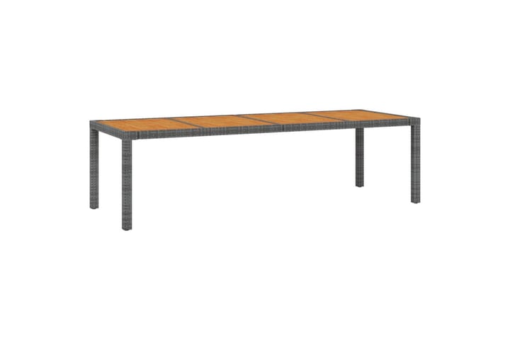 Puutarhapöytä harmaa 250x100x75cm polyrottinki - Harmaa - Ruokapöytä terassille