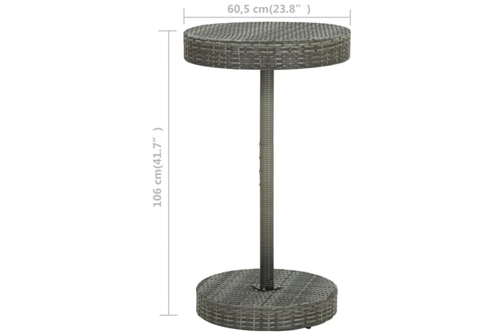Puutarhapöytä harmaa 60,5x106 cm polyrottinki - Ruokapöytä terassille