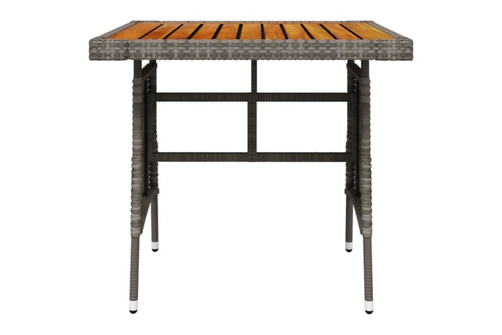 Puutarhapöytä harmaa 70x70x72 cm polyrottinki ja akaasiapuu - Harmaa - Ruokapöytä terassille