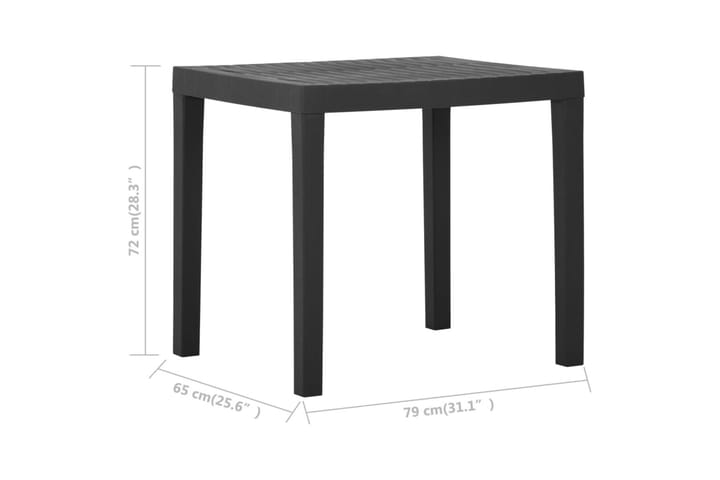 Puutarhapöytä harmaa 79x65x72 cm muovi - Ruokapöytä terassille