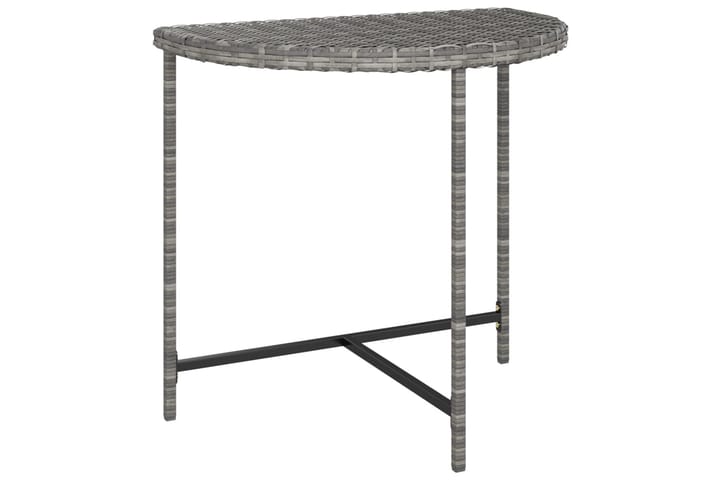 Puutarhapöytä harmaa 80x50x75 cm polyrottinki - Harmaa - Ruokapöytä terassille