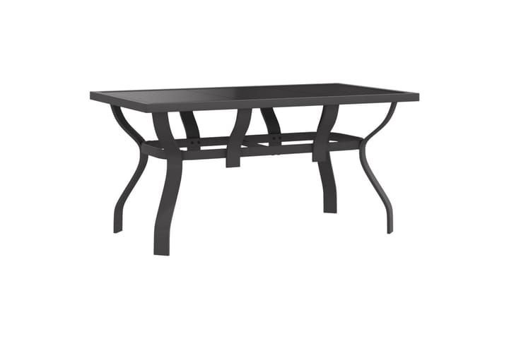 Puutarhapöytä harmaa ja musta 140x70x70 cm teräs ja lasi - Harmaa - Ruokapöytä terassille