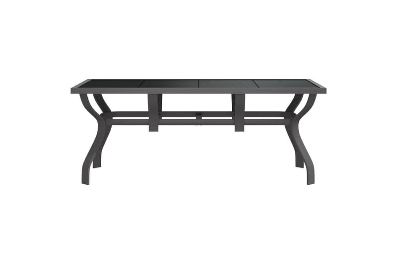 Puutarhapöytä harmaa ja musta 180x80x70 cm teräs ja lasi - Harmaa - Puutarhakalusteet - Terassipöydät - Ruokapöytä terassille