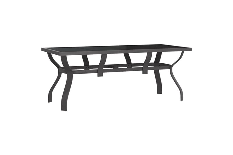 Puutarhapöytä harmaa ja musta 180x80x70 cm teräs ja lasi - Harmaa - Puutarhakalusteet - Terassipöydät - Ruokapöytä terassille