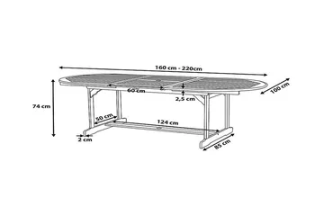 Puutarhapöytä Maui 220 cm - Puutarhakalusteet - Terassipöydät - Ruokapöytä terassille