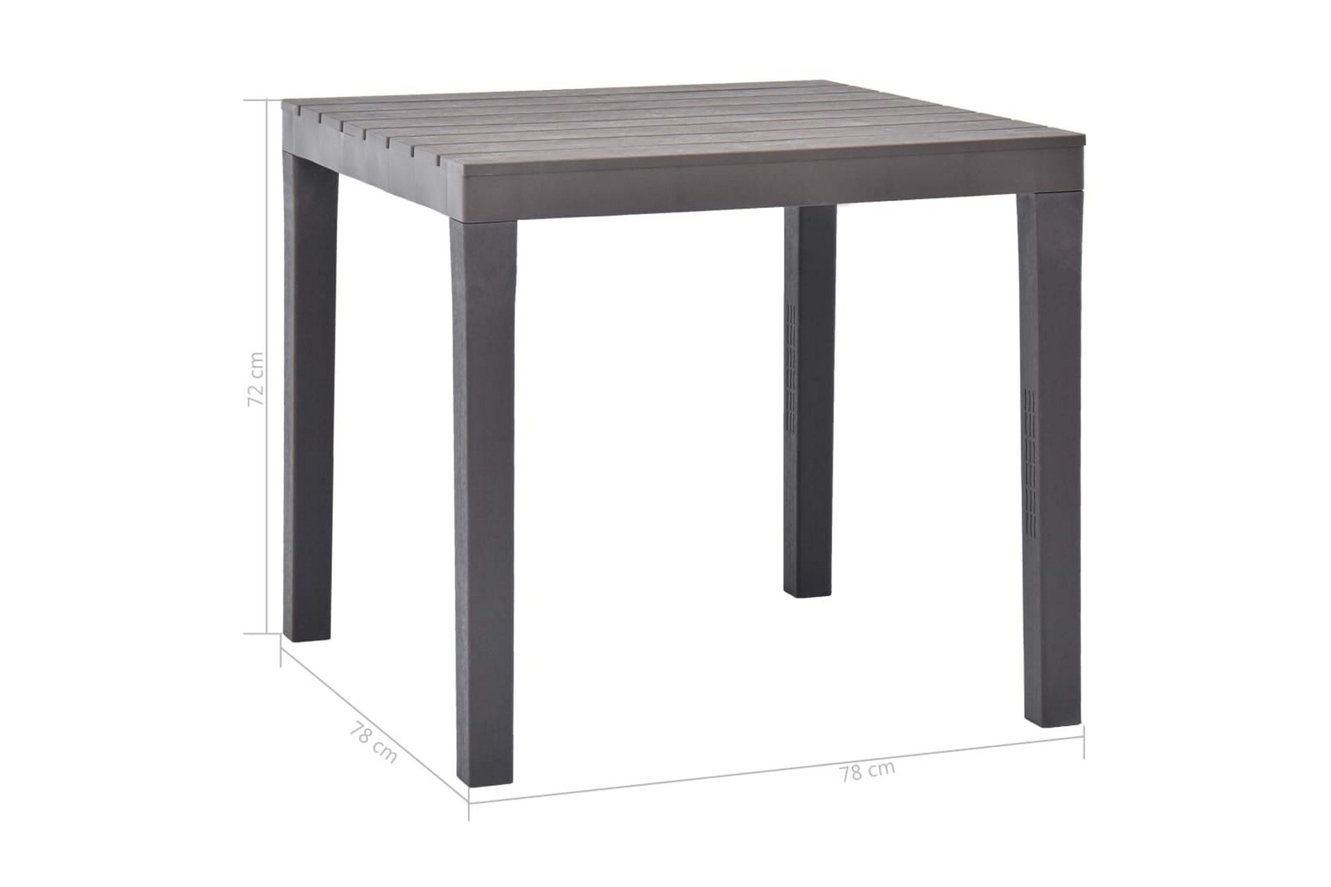 Puutarhapöytä mokka 78x78x72 cm muovi - Ruskea - Puutarhakalusteet - Terassipöydät - Ruokapöytä terassille