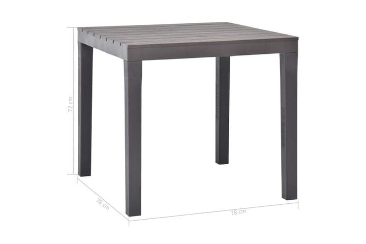 Puutarhapöytä mokka 78x78x72 cm muovi - Ruskea - Ruokapöytä terassille