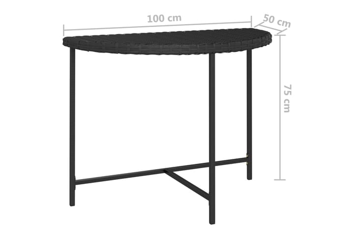 Puutarhapöytä musta 100x50x75 cm polyrottinki - Musta - Ruokapöytä terassille