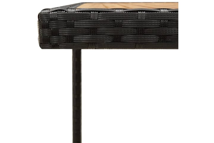 Puutarhapöytä musta 109x107x74 cm polyrottinki ja täysi akaa - Musta - Ruokapöytä terassille