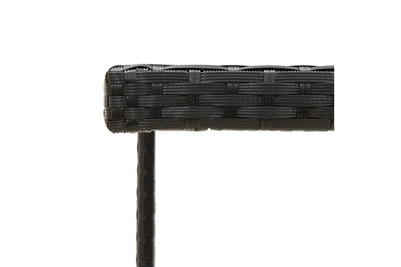 Puutarhapöytä musta 109x107x74 cm polyrottinki ja lasi - Musta - Puutarhakalusteet - Terassipöydät - Ruokapöytä terassille