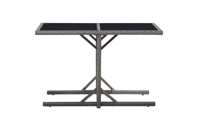 Puutarhapöytä musta 110x53x72 cm lasi ja polyrottinki - Puutarhakalusteet - Terassipöydät - Ruokapöytä terassille