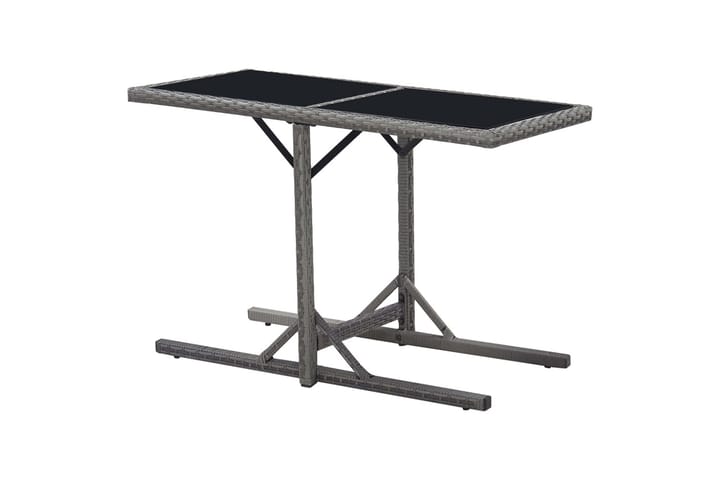 Puutarhapöytä musta 110x53x72 cm lasi ja polyrottinki - Ruokapöytä terassille