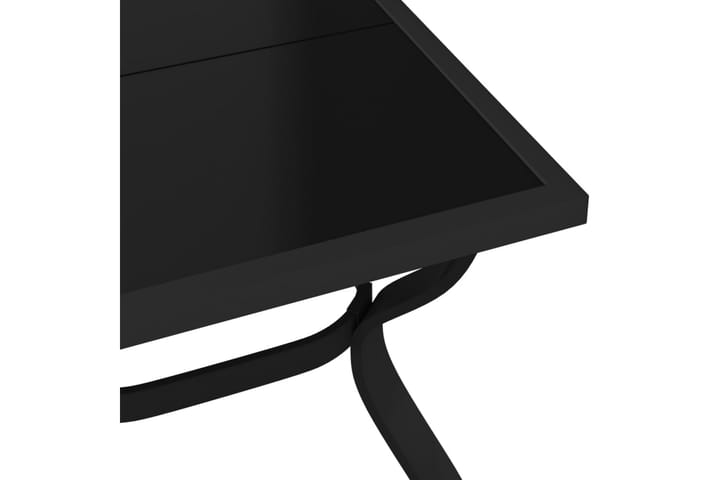 Puutarhapöytä musta 140x70x70 cm teräs ja lasi - Musta - Ruokapöytä terassille