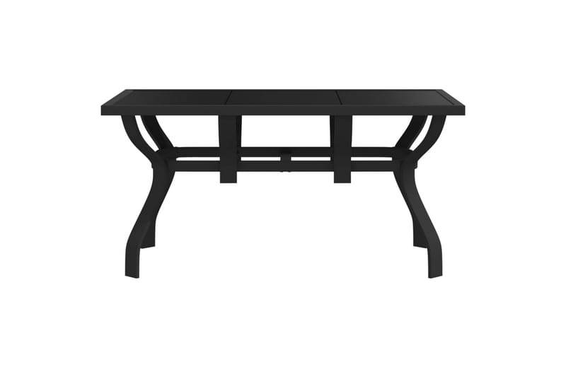 Puutarhapöytä musta 140x70x70 cm teräs ja lasi - Musta - Puutarhakalusteet - Terassipöydät - Ruokapöytä terassille