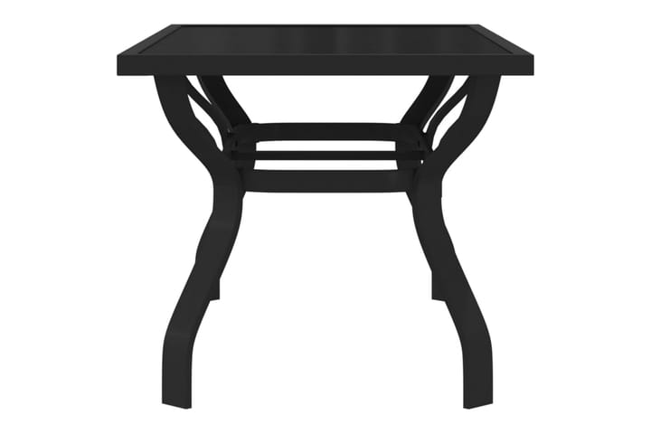 Puutarhapöytä musta 140x70x70 cm teräs ja lasi - Musta - Ruokapöyt�ä terassille